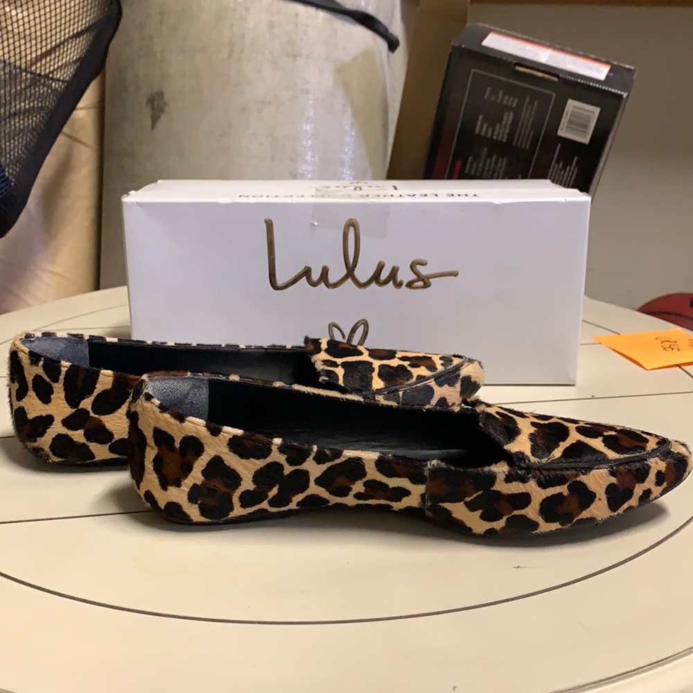 Lulus leather leopard flats